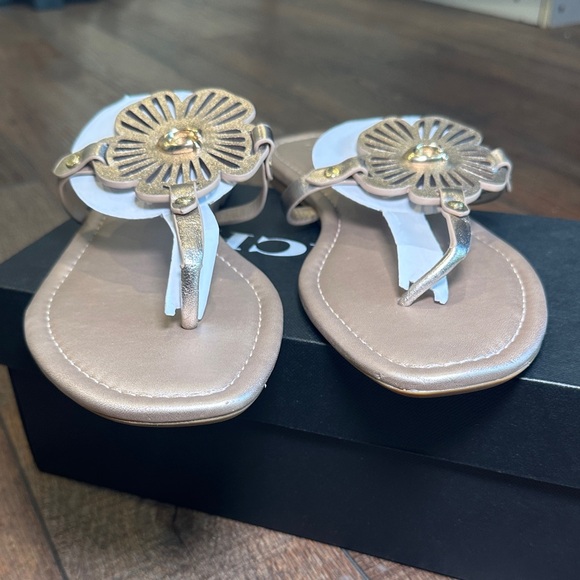 Coach Women's Metallic Gold Sandals - Picture 4 of 13